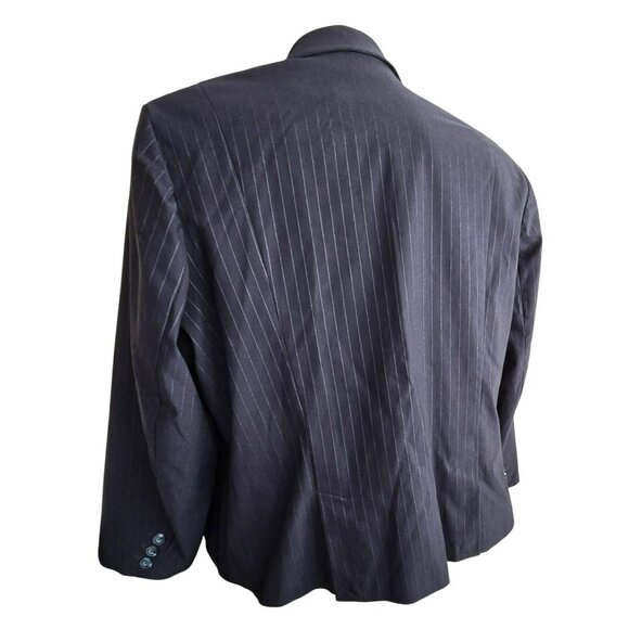Lane Bryant Womens Pinstripe Blazer Navy Blue Womans Plus Size 28 JJ4033 - Picture 10 of 11